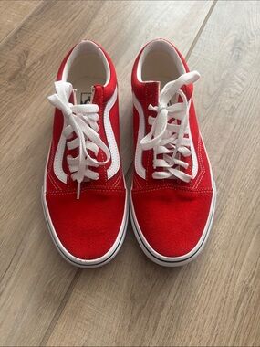 Vans Old Skool Red with White Stripe Sneakers Womans 9 Men’s 7.5